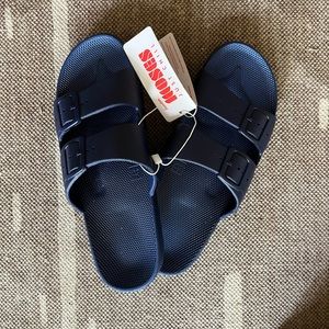 Brand new Freedom Moses Blue Slides - unisex